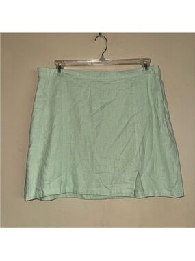 Abercrombie & Fitch Mint Green Linen Blend Mini Skirt Size XL NWT!